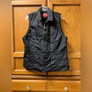 Liz Claiborne Lizwear Collared Full Zip Vest Pockets Drawstring Lined Petite S